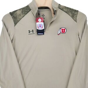 Under Armour Mens XL Quarter Zip Pullover Freedom Tactical Golf Beige NWT